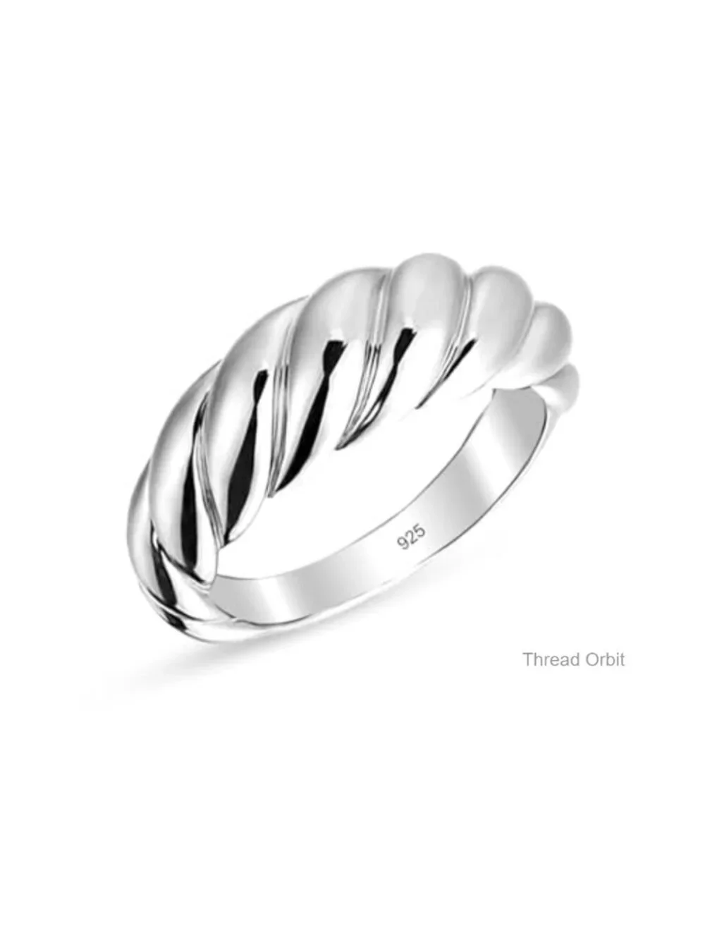 925 Sterling Silver Chunky Textured Twisted Ring Statement Jewelry